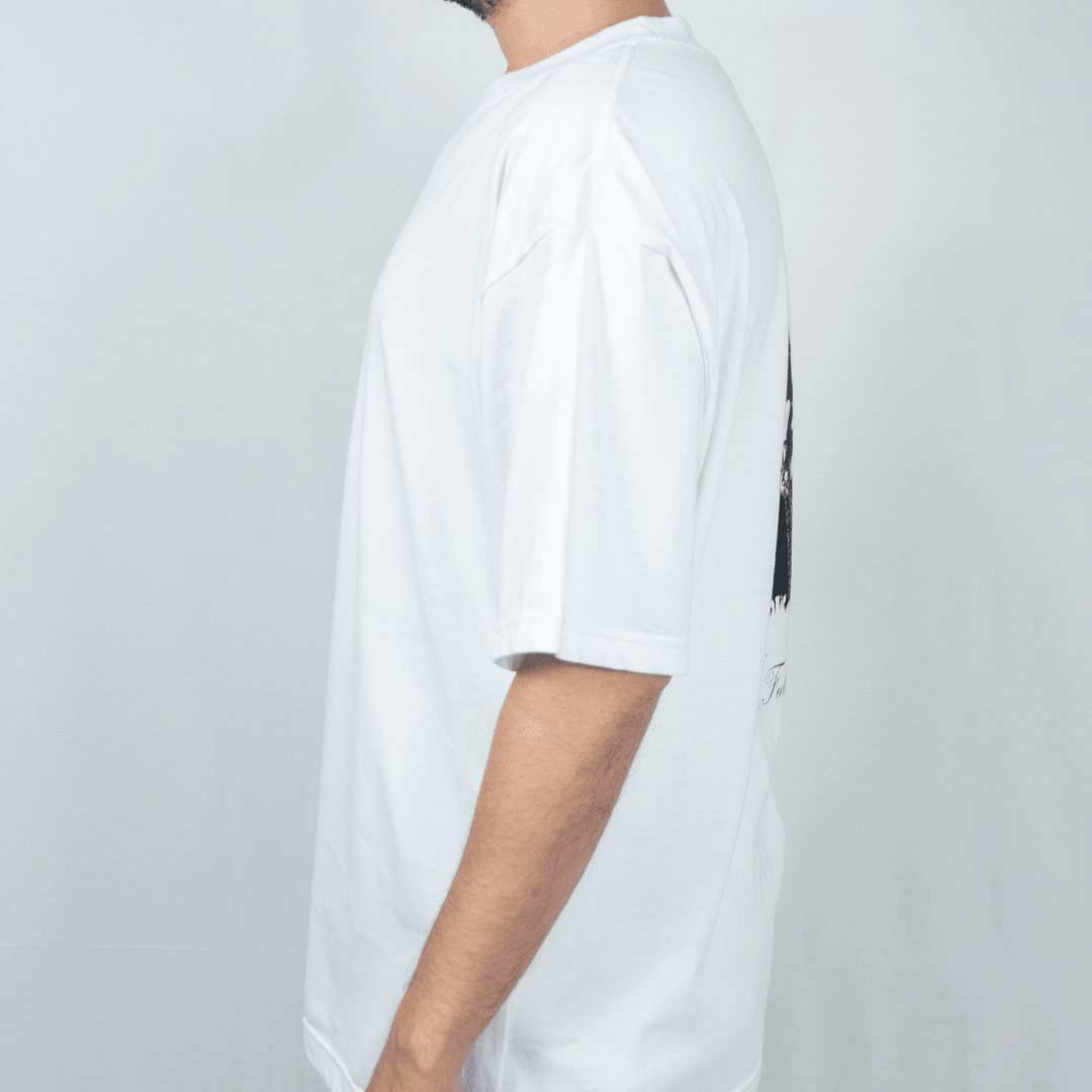 Basic Premium Oversize fit - Skull White