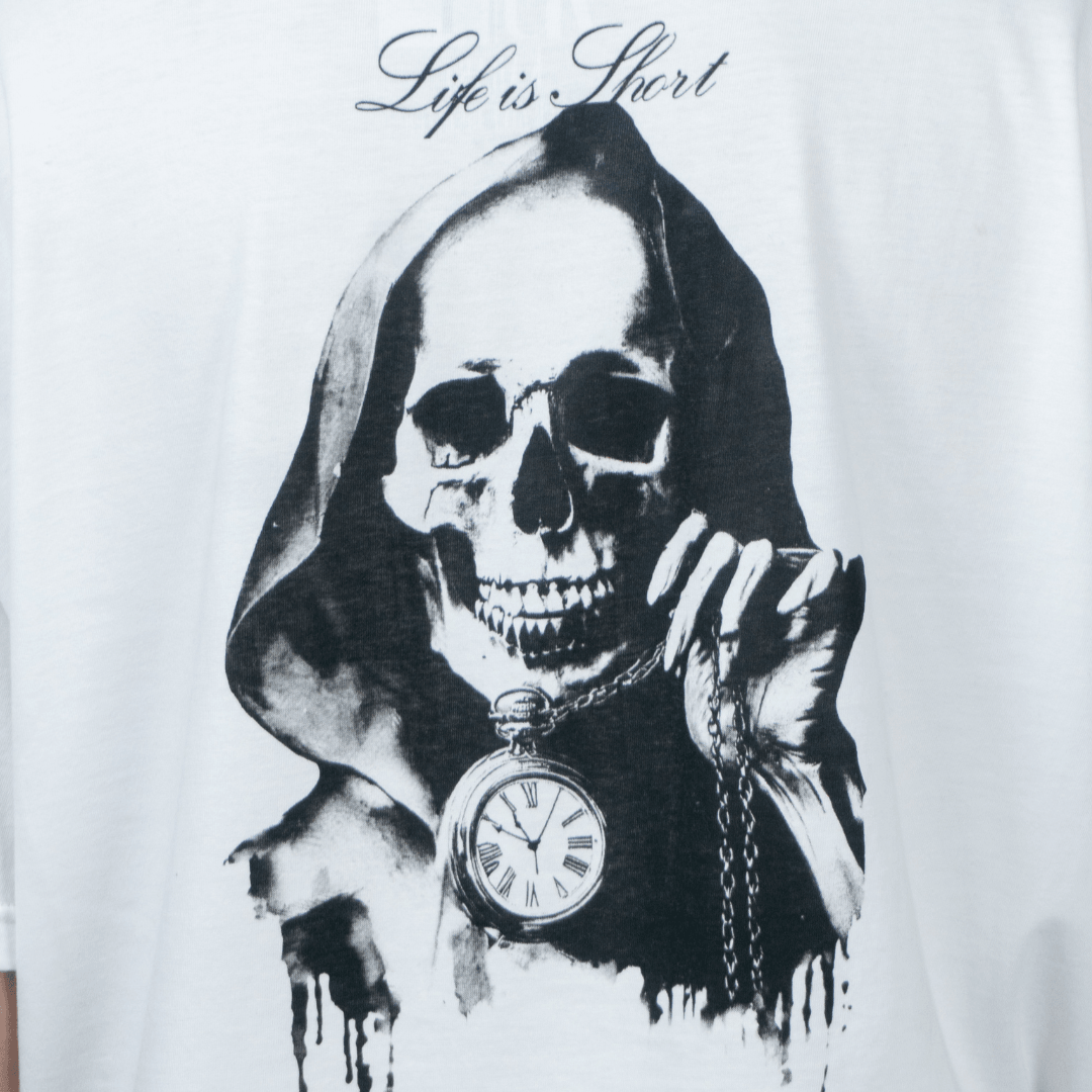 Basic Premium Oversize fit - Skull White